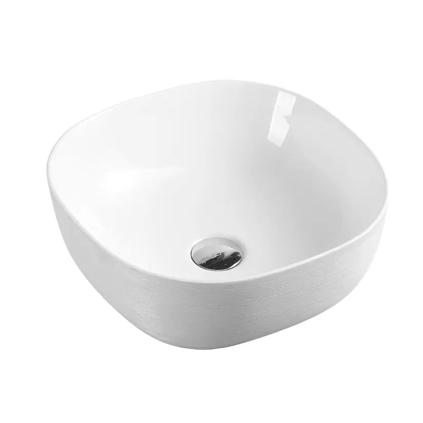 Chur 44 Counter-top Round-edged Square Basin - Touchline White mercioaustralia