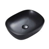 Chur 46 Counter-top Round-edged Square Basin - Matt Black mercioaustralia