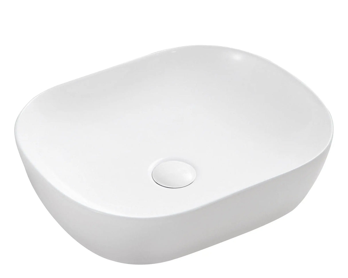 Chur 46 Counter-top Round-edged Square Basin - Matt White mercioaustralia