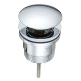 40mm Chrome Pop Up Waste Universal Non Overflow Aquaperla
