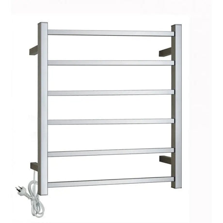 Chrome Heated Towel Rack 6 Bars Aquaperla