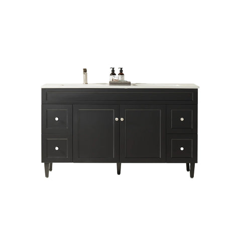 Harrington Floor PVC Cabinet Vanity 1500mm (Single Bowl/Double Bowl) (Matte Black) Poseidon