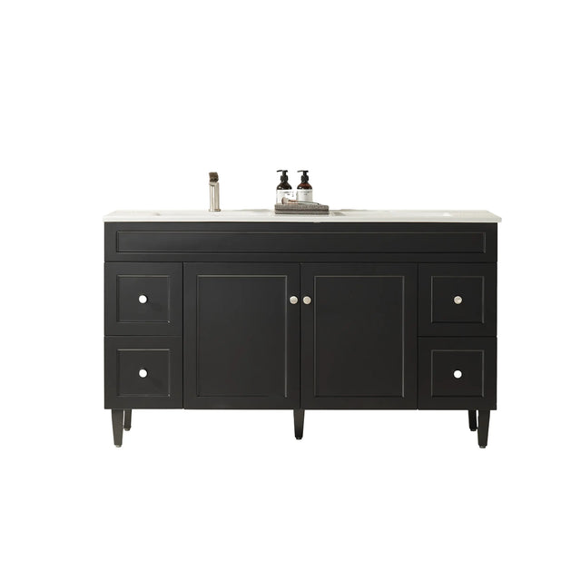 Harrington Floor PVC Cabinet Vanity 1500mm (Single Bowl/Double Bowl) (Matte Black) Poseidon