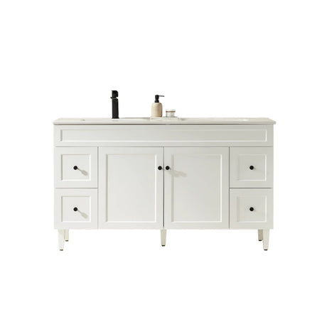 Harrington Floor PVC Cabinet Vanity 1500mm (Single Bowl/Double Bowl) (Matte White) Poseidon