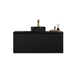 Kirribilli Wall Hung PVC Cabinet 1200mm Matte Black (Single/Double Bowl) - Clearance Poseidon