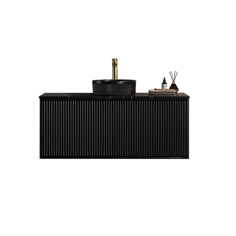 Kirribilli Wall Hung PVC Cabinet 1200mm Matte Black (Single/Double Bowl) - Clearance Poseidon