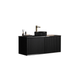 Kirribilli Wall Hung PVC Cabinet 1200mm Matte Black (Single/Double Bowl) - Clearance Poseidon