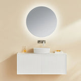 Kirribilli Wall Hung PVC Cabinet 1200mm Matte White (Single/Double Bowl) - Clearance Poseidon