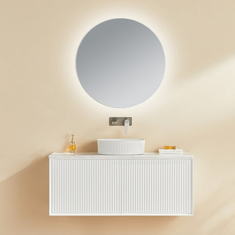 Kirribilli Wall Hung PVC Cabinet 1200mm Matte White (Single/Double Bowl) - Clearance Poseidon