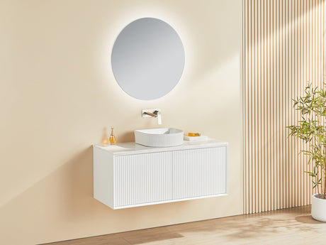 Kirribilli Wall Hung PVC Cabinet 1200mm Matte White (Single/Double Bowl) - Clearance Poseidon