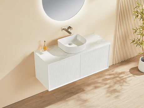 Kirribilli Wall Hung PVC Cabinet 1200mm Matte White (Single/Double Bowl) - Clearance Poseidon
