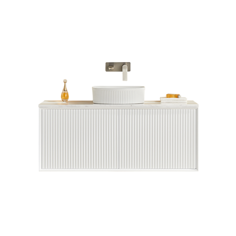 Kirribilli Wall Hung PVC Cabinet 1200mm Matte White (Single/Double Bowl) - Clearance Poseidon