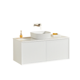 Kirribilli Wall Hung PVC Cabinet 1200mm Matte White (Single/Double Bowl) - Clearance Poseidon