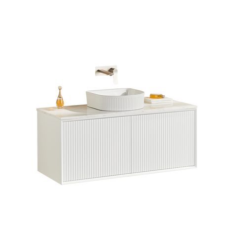 Kirribilli Wall Hung PVC Cabinet 1200mm Matte White (Single/Double Bowl) - Clearance Poseidon