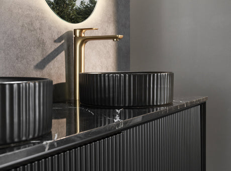 Kirribilli Wall Hung PVC Cabinet Matte Black 1500mm (Single/Double Bowl) - Clearance Poseidon