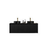 Kirribilli Wall Hung PVC Cabinet Matte Black 1500mm (Single/Double Bowl) - Clearance Poseidon