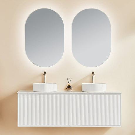 Kirribilli Wall Hung PVC Cabinet Matte White 1500mm (Single/Double Bowl) - Clearance Poseidon