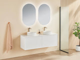 Kirribilli Wall Hung PVC Cabinet Matte White 1500mm (Single/Double Bowl) - Clearance Poseidon