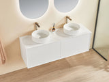 Kirribilli Wall Hung PVC Cabinet Matte White 1500mm (Single/Double Bowl) - Clearance Poseidon