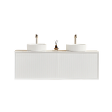 Kirribilli Wall Hung PVC Cabinet Matte White 1500mm (Single/Double Bowl) - Clearance Poseidon