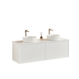 Kirribilli Wall Hung PVC Cabinet Matte White 1500mm (Single/Double Bowl) - Clearance Poseidon