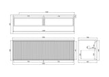 Kirribilli Wall Hung PVC Cabinet Matte White 1500mm (Single/Double Bowl) - Clearance Poseidon