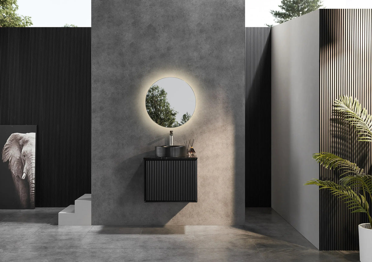 Kirribilli Wall Hung PVC Cabinet 600mm (Matte Black) - Clearance Poseidon