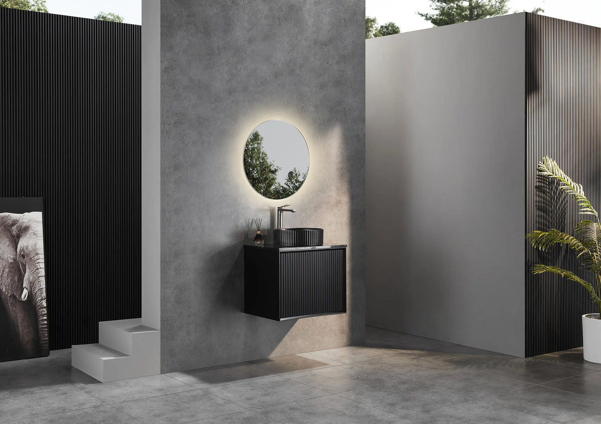 Kirribilli Wall Hung PVC Cabinet 600mm (Matte Black) - Clearance Poseidon