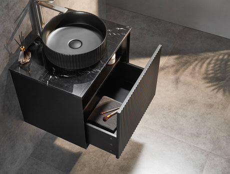 Kirribilli Wall Hung PVC Cabinet 600mm (Matte Black) - Clearance Poseidon