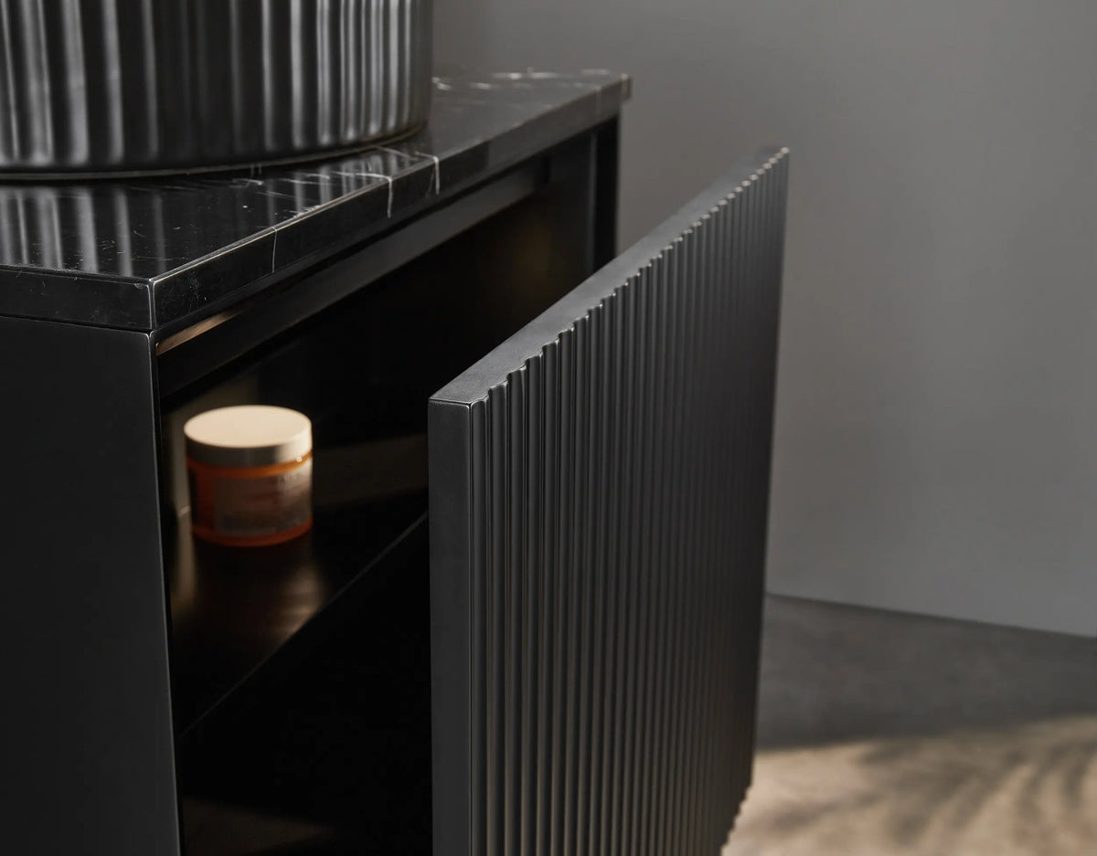 Kirribilli Wall Hung PVC Cabinet 600mm (Matte Black) - Clearance Poseidon