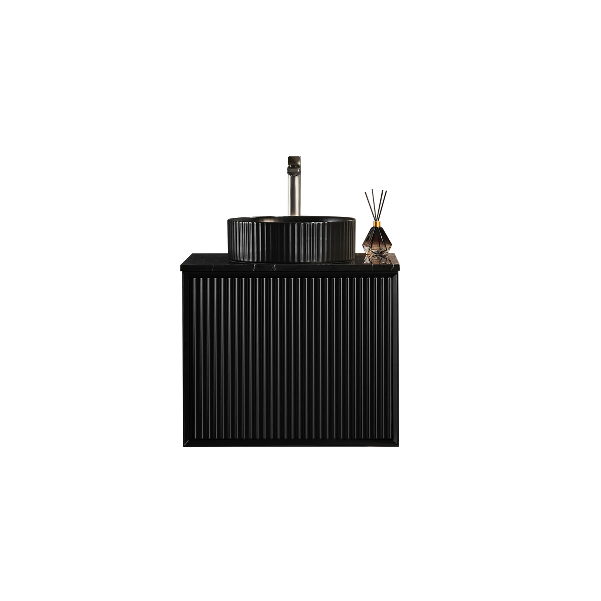 Kirribilli Wall Hung PVC Cabinet 600mm (Matte Black) - Clearance Poseidon
