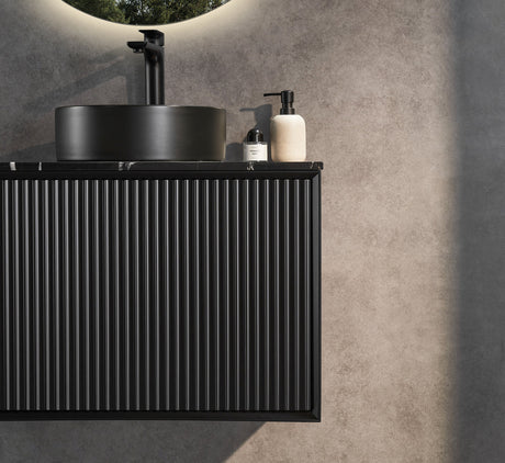 Kirribilli Wall Hung PVC Cabinet 750mm (Matte Black) - Clearance Poseidon