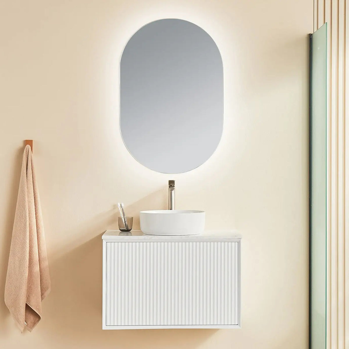 Kirribilli Wall Hung PVC Cabinet 750mm (Matte White) - Clearance Poseidon