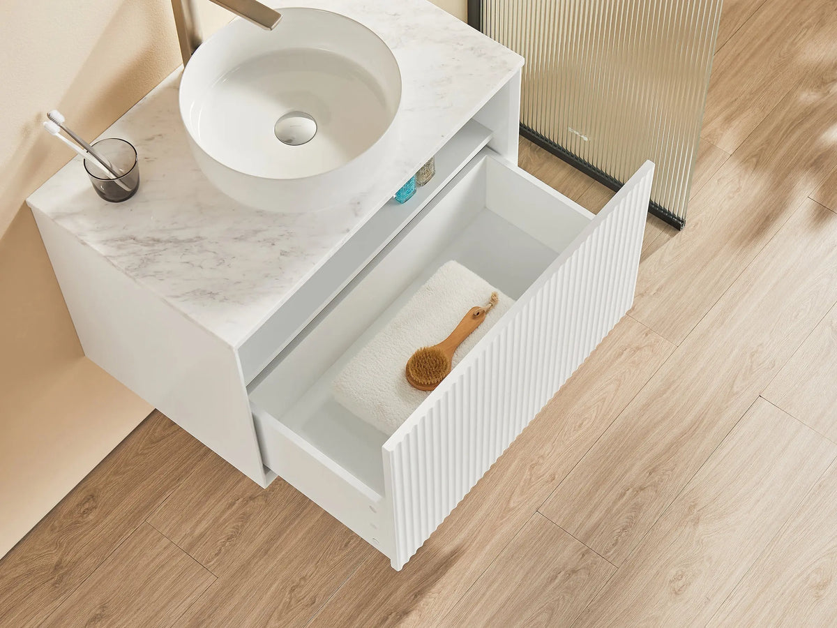Kirribilli Wall Hung PVC Cabinet 750mm (Matte White) - Clearance Poseidon