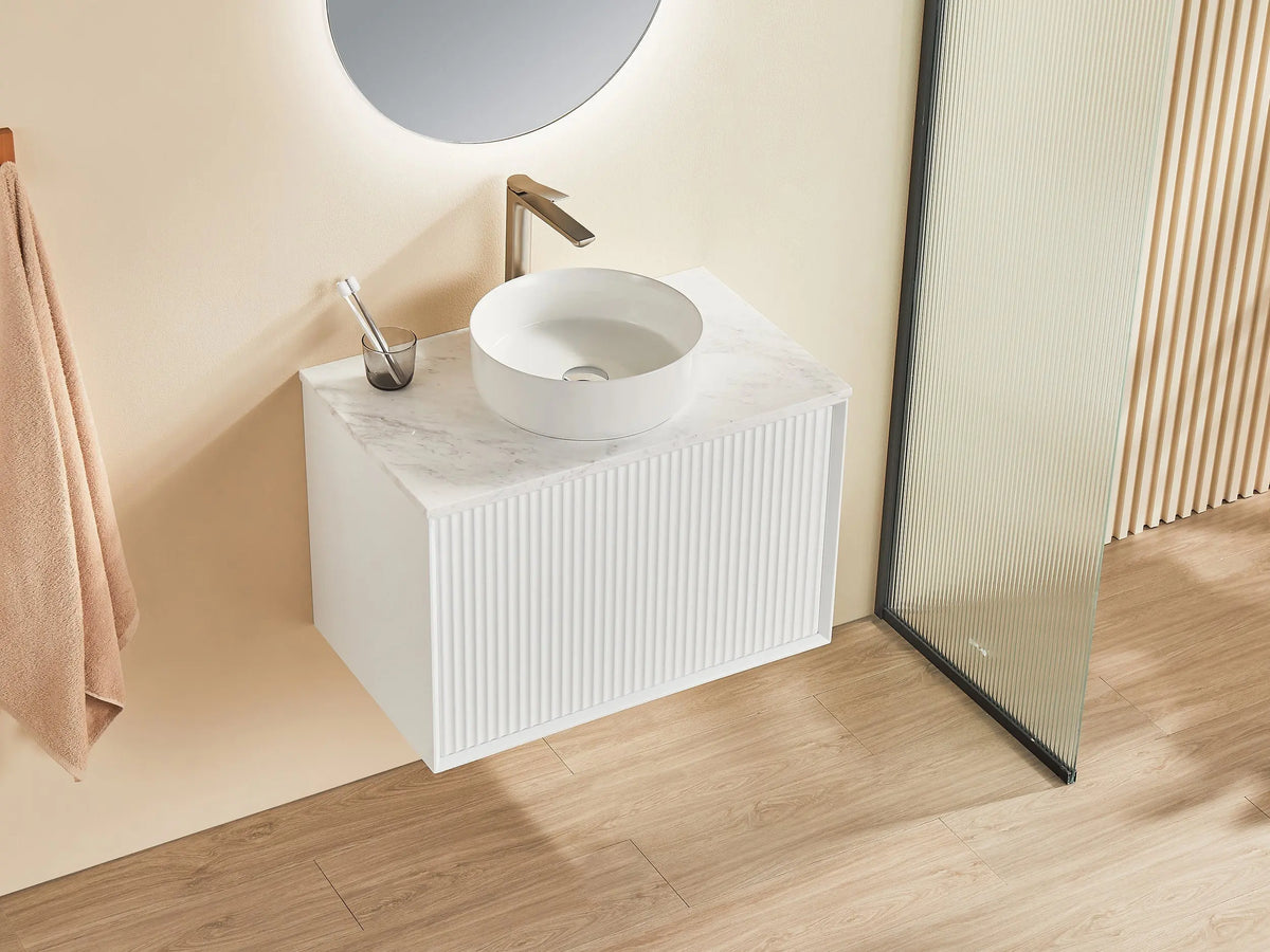 Kirribilli Wall Hung PVC Cabinet 750mm (Matte White) - Clearance Poseidon