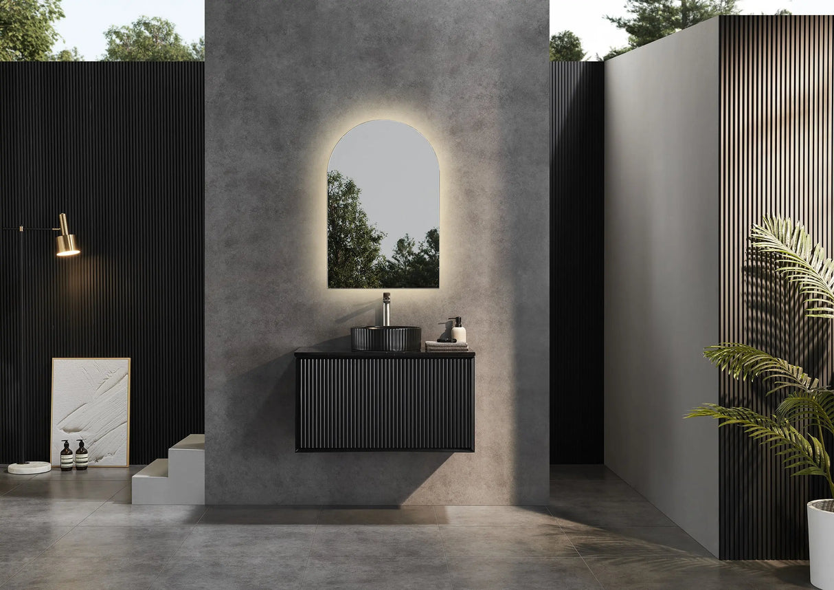 Kirribilli Wall Hung PVC Cabinet 900mm (Matte Black) - Clearance Poseidon