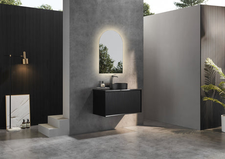 Kirribilli Wall Hung PVC Cabinet 900mm (Matte Black) - Clearance Poseidon