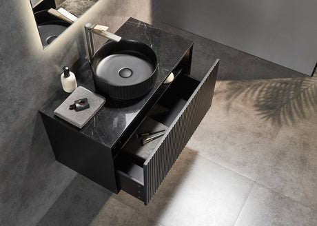 Kirribilli Wall Hung PVC Cabinet 900mm (Matte Black) - Clearance Poseidon