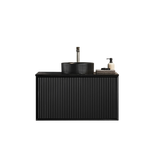 Kirribilli Wall Hung PVC Cabinet 900mm (Matte Black) - Clearance Poseidon