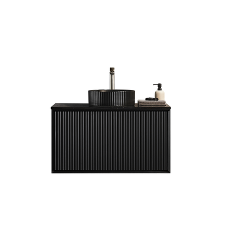 Kirribilli Wall Hung PVC Cabinet 900mm (Matte Black) - Clearance Poseidon