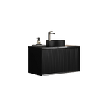 Kirribilli Wall Hung PVC Cabinet 900mm (Matte Black) - Clearance Poseidon