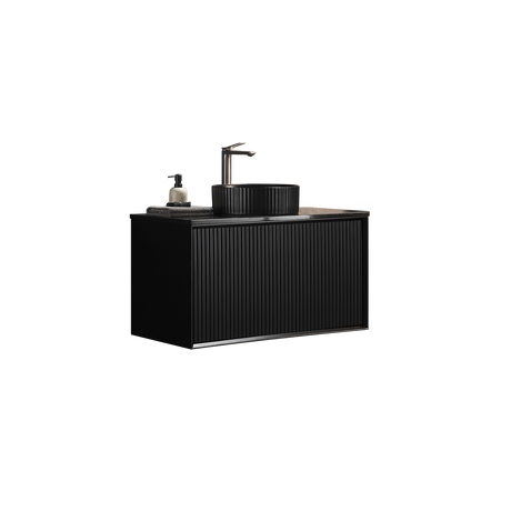 Kirribilli Wall Hung PVC Cabinet 900mm (Matte Black) - Clearance Poseidon