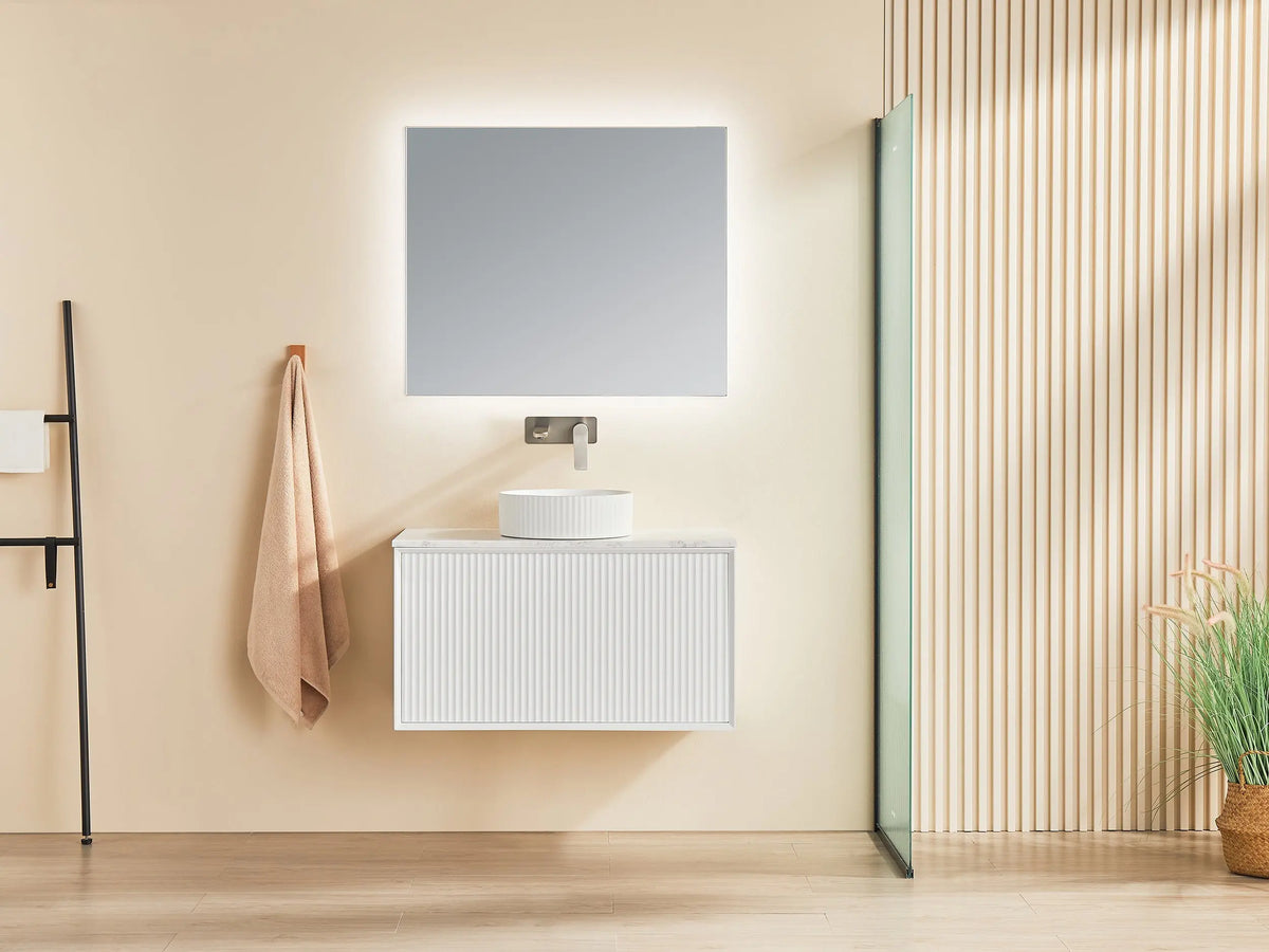 Kirribilli Wall Hung PVC Cabinet 900mm (Matte White) - Clearance Poseidon