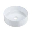 Cora 36 Counter-Top Fluted Round Basin- Gloss White mercioaustralia