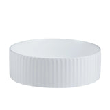 Cora 36 Counter-Top Fluted Round Basin- Gloss White mercioaustralia