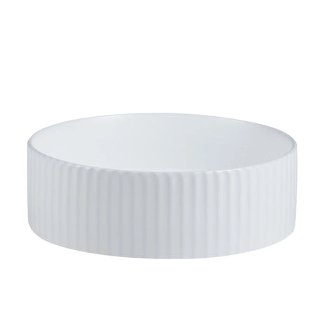Cora 36 Counter-Top Fluted Round Basin- Gloss White mercioaustralia