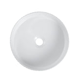 Cora 36 Counter-Top Fluted Round Basin- Gloss White mercioaustralia