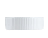 Cora 36 Counter-Top Fluted Round Basin- Gloss White mercioaustralia