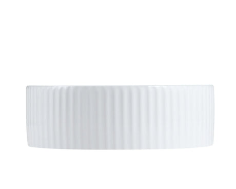 Cora 36 Counter-Top Fluted Round Basin- Gloss White mercioaustralia