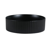 Cora 36 Counter-Top Fluted Round Basin- Matt Black mercioaustralia